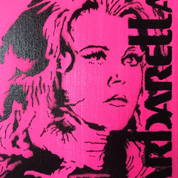 Barbarella Jane Fonda inspired graffiti urban Art 5x7” stretched canvas - Picture 2 of 6